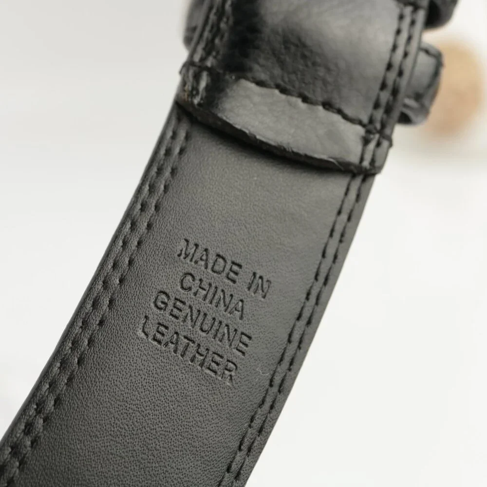 Florsheim Mens Belt Size 48 XXL Extra Extra Large Black Leather Prong‎ Buckle